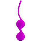 Vibrante lila silikon doppelseitige vaginale gewicht mit glatten runden konturen und flexiblem schlaufenhandgriff von pretty love