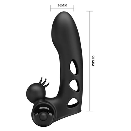 PRETTY LOVE - ORLANDO SCHWARZE VIBRATOR-FINGERHÜLLE - Penishülle
