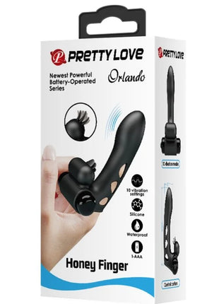 PRETTY LOVE - ORLANDO SCHWARZE VIBRATOR-FINGERHÜLLE - Penishülle