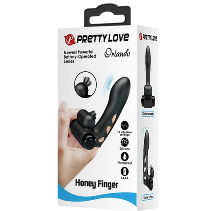 PRETTY LOVE - ORLANDO SCHWARZE VIBRATOR-FINGERHÜLLE - Penishülle
