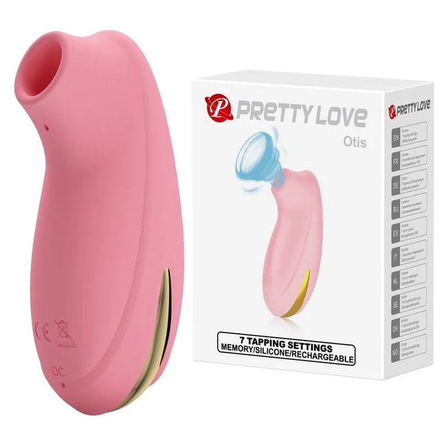 Pink silikon otis klitoris-saugstimulator von pretty love mit ergonomischer düse und goldakzent, 7 modi rosa