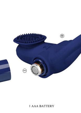 Tiefblauer silikon vibrator pretty love palle ring mit texturiertem bürstenkopf und abnehmbarem kappe für aaa batterie