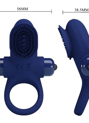 Blauer silikon finger vibrator mit borstenbürste und strukturgriff von pretty love palle ring mit vibration