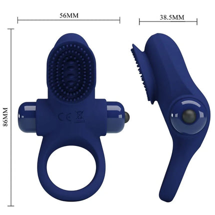 Blauer silikon finger vibrator mit borstenbürste und strukturgriff von pretty love palle ring mit vibration