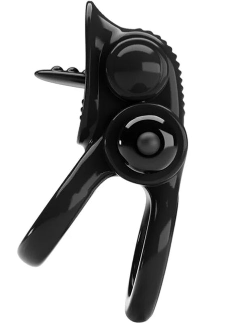 PRETTY LOVE - PASSIONATE RING DOPPELTER VIBRATIONSRING + KLITORIS-STIMULATOR SCHWARZ - Penisring mit Vibration