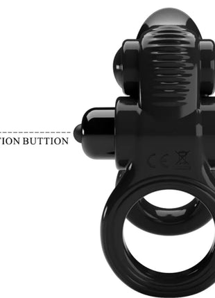 PRETTY LOVE - PASSIONATE RING DOPPELTER VIBRATIONSRING + KLITORIS-STIMULATOR SCHWARZ - Penisring mit Vibration