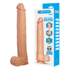 Peachfarbener realistischer dildo pretty love pat mit anatomischen details und glatten oberflächen 40 cm lang