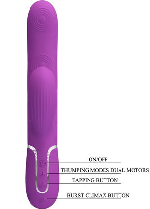 PRETTY LOVE - PERLITA 3 IN 1 MULTIFUNKTIONS-RABBIT-VIBRATOR LILA