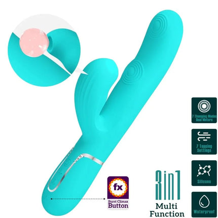 PRETTY LOVE - PERLITA MULTIFUNKTIONS-3-IN-1-G-PUNKT-VIBRATOR AQUA GRÜN - G-Punkt Vibratoren