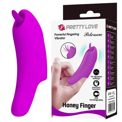 Lila silikon finger vibrator peterson honey finger von pretty love wiederaufladbar und kompakt