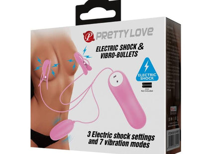Pink pretty love pinzette mit vibration und rosa elektroschock set in ergonomischem design aus soft-touch kunststoff