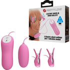 Pretty love pink pinzette set mit vibration elektroschock und zwei vibro-kugeln mit fernbedienung