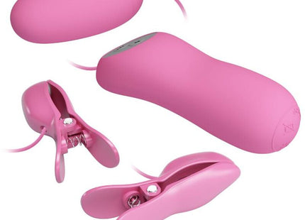 Pink silikonvibratoren mit clips und steuergerät von pretty love für vibration und rosa elektroshock
