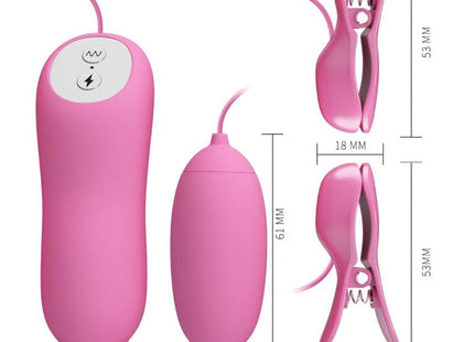 Pink silikon-fernbedienbarer vibrator mit passendem clip von pretty love mit vibration und elektroshockfunktion