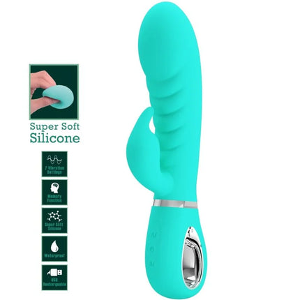 PRETTY LOVE - PRESCOTT MULTIFUNKTIONS-G-SPOT-VIBRATOR AQUA GREEN - Rabbit-Vibrator