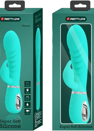 PRETTY LOVE - PRESCOTT MULTIFUNKTIONS-G-SPOT-VIBRATOR AQUA GREEN - Rabbit-Vibrator