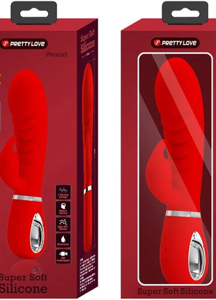 PRETTY LOVE - PRESCOTT MULTIFUNKTIONS-G-SPOT-VIBRATOR ROT - Rabbit-Vibrator