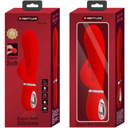 PRETTY LOVE - PRESCOTT MULTIFUNKTIONS-G-SPOT-VIBRATOR ROT - Rabbit-Vibrator