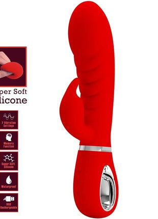 PRETTY LOVE - PRESCOTT MULTIFUNKTIONS-G-SPOT-VIBRATOR ROT - Rabbit-Vibrator