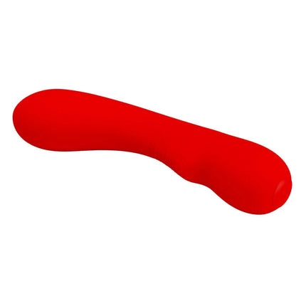 Vibrativer wand pretty love prescott vibrator aus rotem silikon mit glattem, geschwungenem design