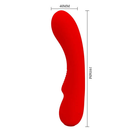 Vibrant roter silikon vibrator pretty love prescott mit ergonomischen kurven und strukturierter griffzone