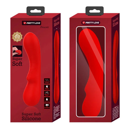 Roter, superweicher silikon vibrator preschool von prettylove für erwachsene zur intimen verwendung