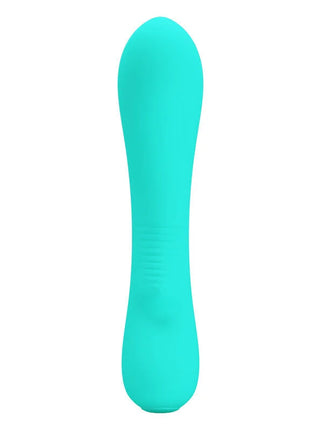 Ein eleganter, türkisfarbener silikon-vibrationsstab mit glattem, ergonomischem design von pretty love prescott vibrator