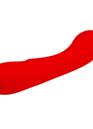 Ein eleganter, roter, silikonvibrator mit glattem, geschwungenem design von pretty love prescott vibrator