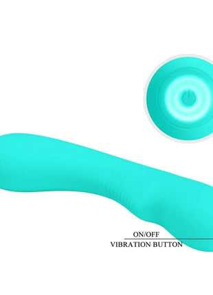 Teal silicone vibrator pretty love prescott mit abgerundetem ergonomischem design und beleuchtetem bedienknopf