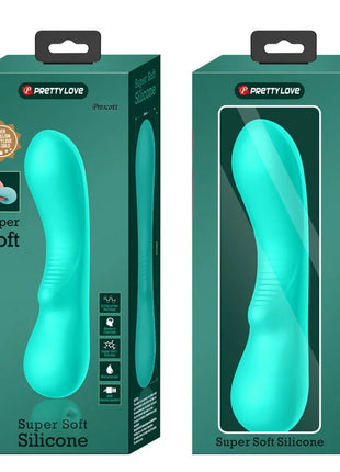 Tealfarbener superweicher silikon-vibrator pretty love prescott in gebrandeter verpackung