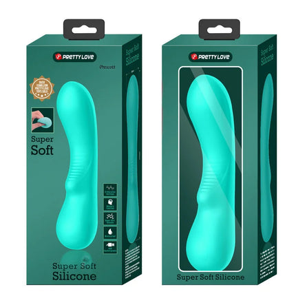 Tealfarbener superweicher silikon-vibrator pretty love prescott in gebrandeter verpackung