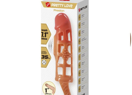 PRETTY LOVE - PRESTON VIBRIERENDE PENISHÜLLE - 18 CM - Penishülle