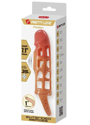 PRETTY LOVE - PRESTON VIBRIERENDE PENISHÜLLE - 18 CM - Penishülle