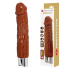 Pretty love realistischer vibrator aus braunem silikon mit metallischem silberfuß und usb typ-c in markenverpackung
