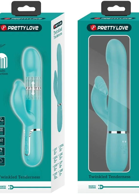 PRETTY LOVE - RABBIT VIBRATOR PEARLS AQUA GREEN - Rabbit-Vibratoren