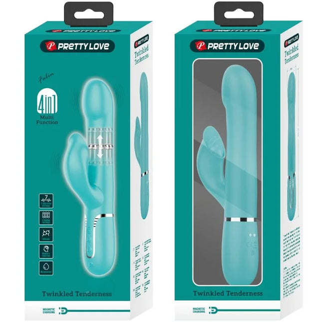 PRETTY LOVE - RABBIT VIBRATOR PEARLS AQUA GREEN - Rabbit-Vibratoren