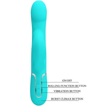 PRETTY LOVE - RABBIT VIBRATOR PEARLS AQUA GREEN - Rabbit-Vibratoren