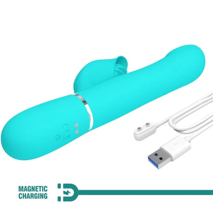 PRETTY LOVE - RABBIT VIBRATOR PEARLS AQUA GREEN - Rabbit-Vibratoren