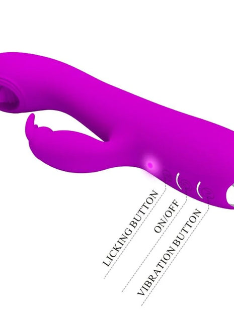 PRETTY LOVE - RACHEL WIEDERAUFLADBARER VIBRATOR MIT LILA SAUGER