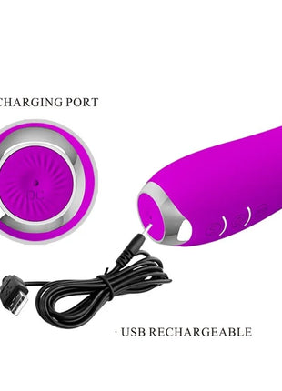 PRETTY LOVE - RACHEL WIEDERAUFLADBARER VIBRATOR MIT LILA SAUGER