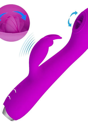 PRETTY LOVE - RACHEL WIEDERAUFLADBARER VIBRATOR MIT LILA SAUGER