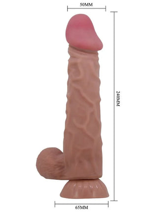 PRETTY LOVE - REALISTISCHER DILDO DER SLIDING SKIN-SERIE MIT SLIDING SKIN-SAUGNAPF BRAUN 24 CM