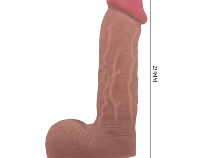 PRETTY LOVE - REALISTISCHER DILDO DER SLIDING SKIN-SERIE MIT SLIDING SKIN-SAUGNAPF BRAUN 23,4 CM
