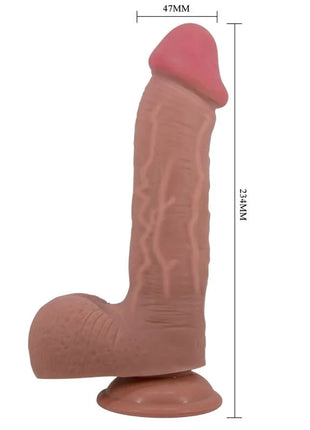 PRETTY LOVE - REALISTISCHER DILDO DER SLIDING SKIN-SERIE MIT SLIDING SKIN-SAUGNAPF BRAUN 23,4 CM
