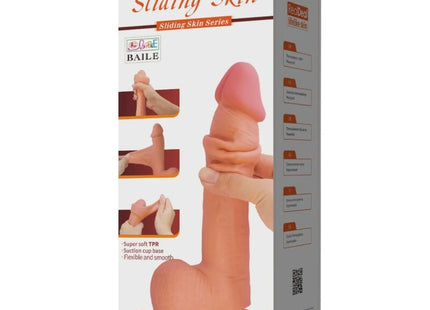 PRETTY LOVE - REALISTISCHER DILDO DER SLIDING SKIN-SERIE MIT SLIDING SKIN-SAUGNAPF BRAUN 23,4 CM