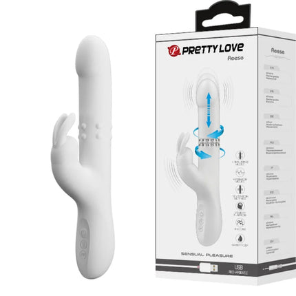 PRETTY LOVE - REESE VIBRATOR MIT SILBERNE ROTATION - Rabbit-Vibratoren