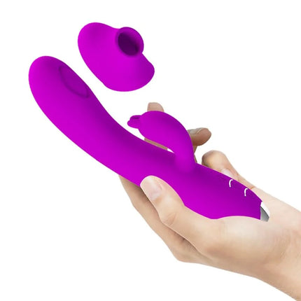 PRETTY LOVE - REGINA WIEDERAUFLADBARER VIBRATOR-SAUGER LILA - Rabbit-Vibratoren