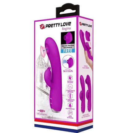 PRETTY LOVE - REGINA WIEDERAUFLADBARER VIBRATOR-SAUGER LILA - Rabbit-Vibratoren