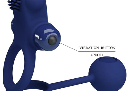 PRETTY LOVE - REMINGTON DOPPELVIBRATIONSRING MIT STECKER BLAU - Analplug