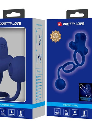 PRETTY LOVE - REMINGTON DOPPELVIBRATIONSRING MIT STECKER BLAU - Analplug
